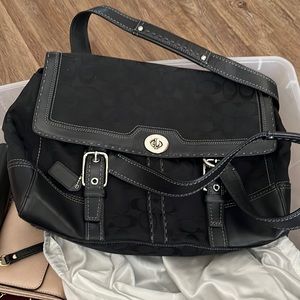 Coach signature black satchel